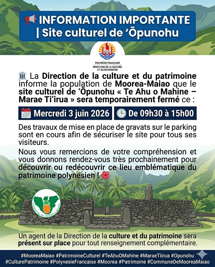 Affiche — Notre vallée de 'Ōpunohu abrite l'un des trésors les plus précieux de notre île.