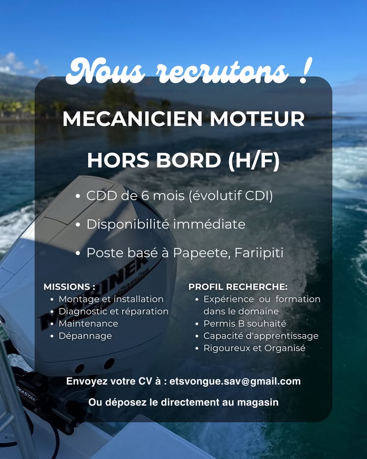 Affiche — 🚤 NOUS RECRUTONS !
