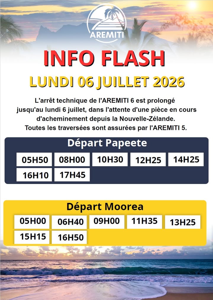 Affiche — 📢 Information à nos passagers – AREMITI 6