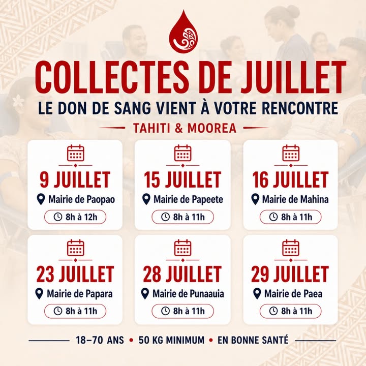 Affiche — 🩸 Collectes du mois de juillet 🩸