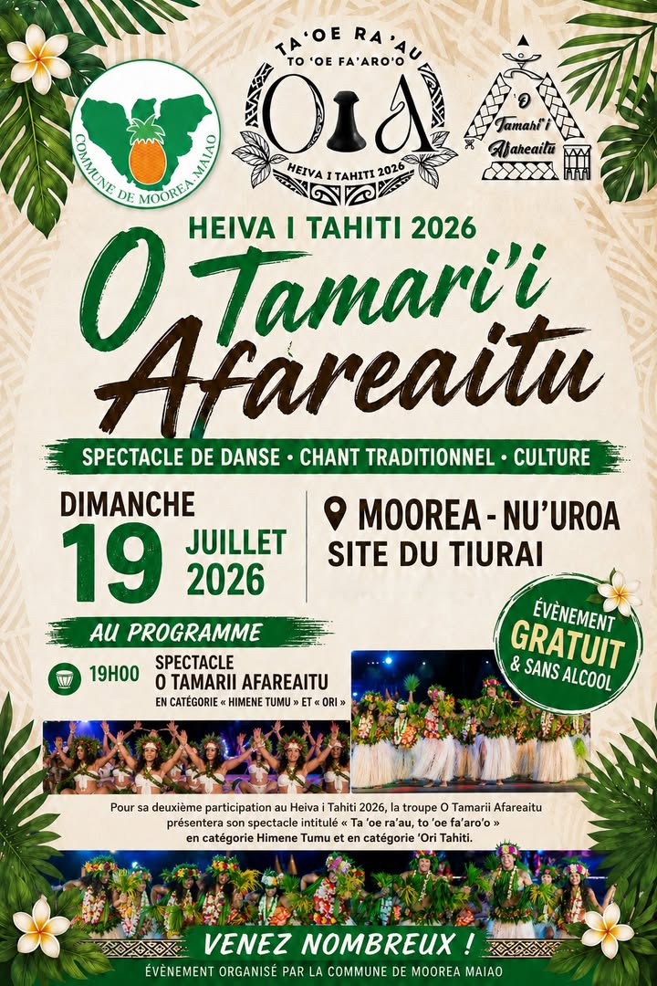 Affiche — CULTURE| O TAMARII AFAREAITU danse à Moorea, pour Moorea