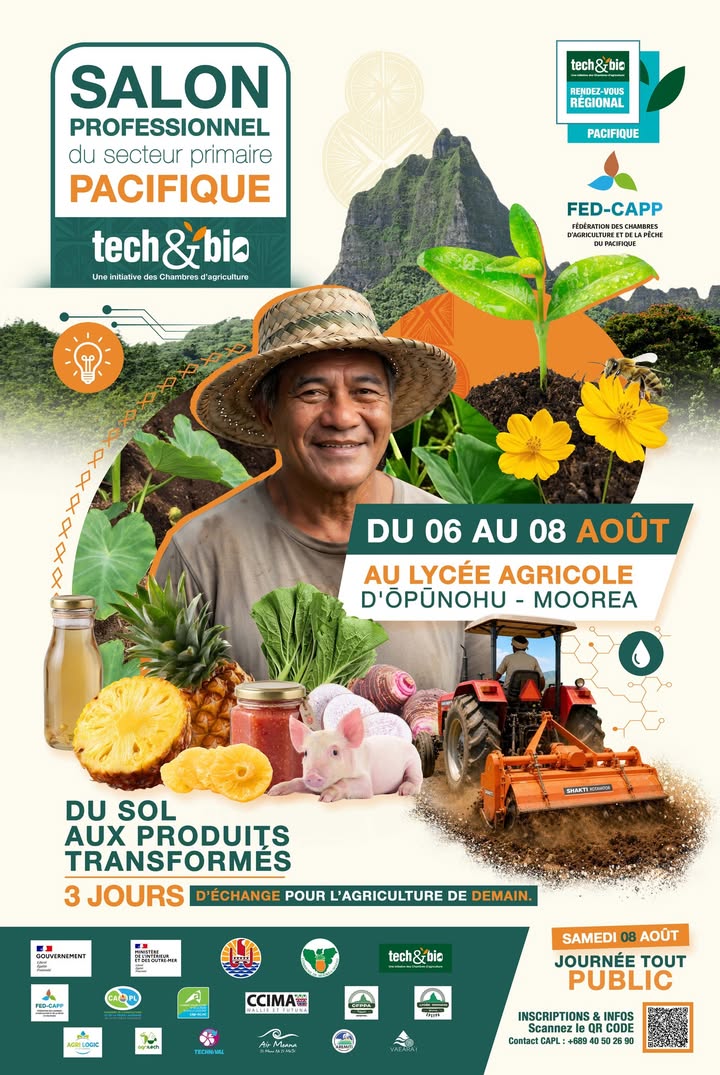 Affiche — 🌿 Tech&Bio 2026 – Le rendez-vous des professionnels du secteur primaire du Pacifique !