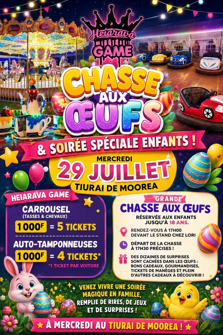 Affiche — 🥚🐣 CHASSE AUX ŒUFS & SOIRÉE SPÉCIALE ENFANTS !