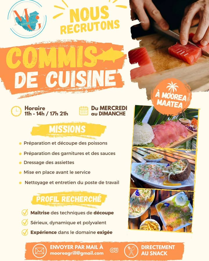 Affiche — 🔥✨MOOREA GRILL RECRUTE✨🔥