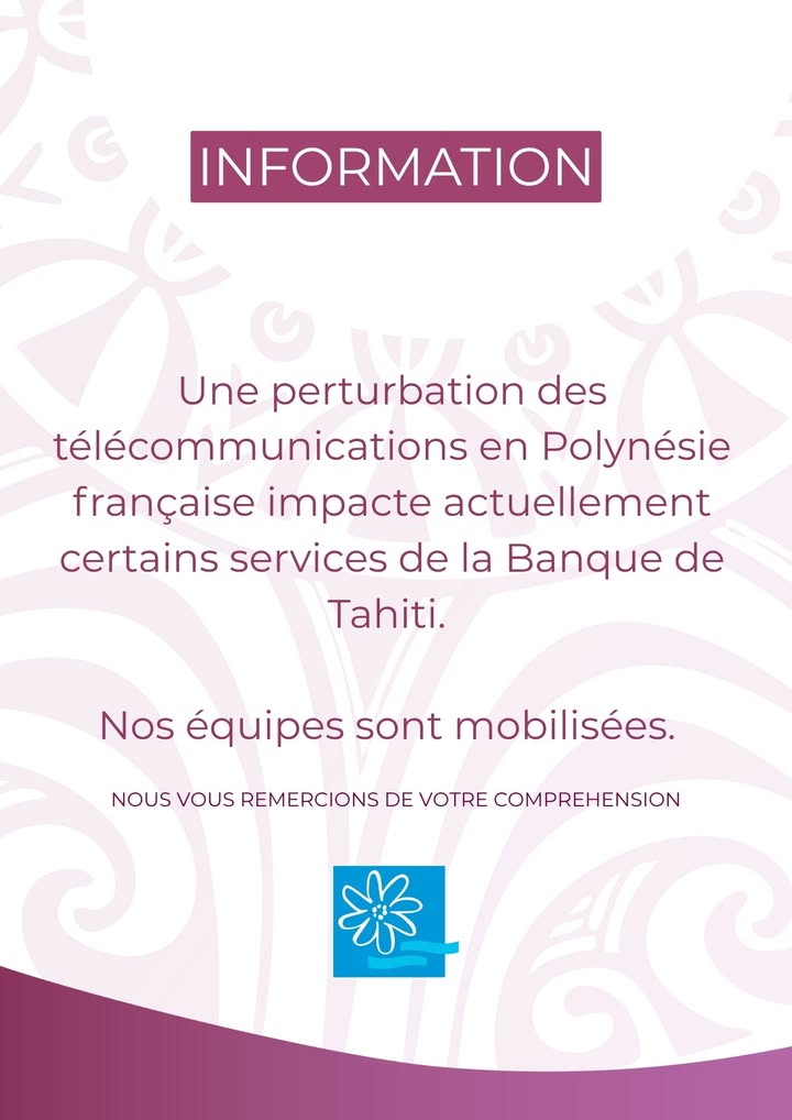 Affiche — MISE A JOUR, LES SERVICES SONT RÉTABLIS.