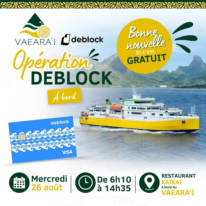 Affiche — OPÉRATION DEBLOCK À BORD | Vaeara’i X Deblock 💳⛴️