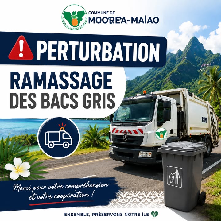Affiche — ⚠️ PERTURBATIONS DU RAMASSAGE DES BACS GRIS 🗑️🚛