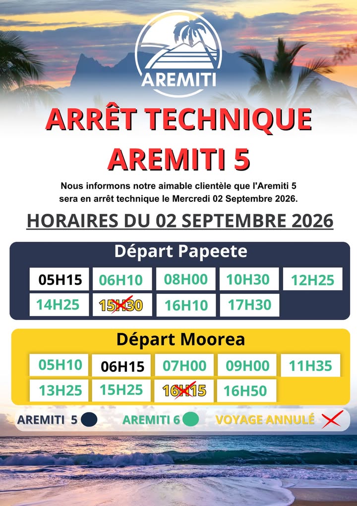 Affiche — 🚢 ARRÊT TECHNIQUE DE L’AREMITI 5