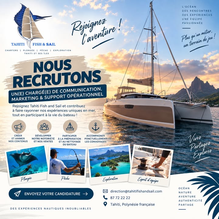 Affiche — 🌊⛵ Tahiti Fish and Sail recrute !