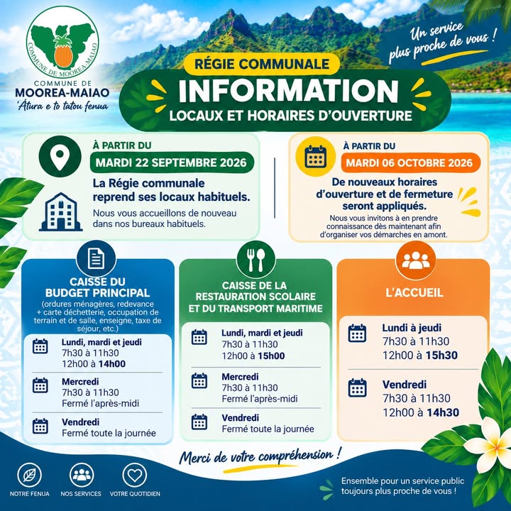 Affiche — 📢 INFORMATION À LA POPULATION | RÉGIE COMMUNALE