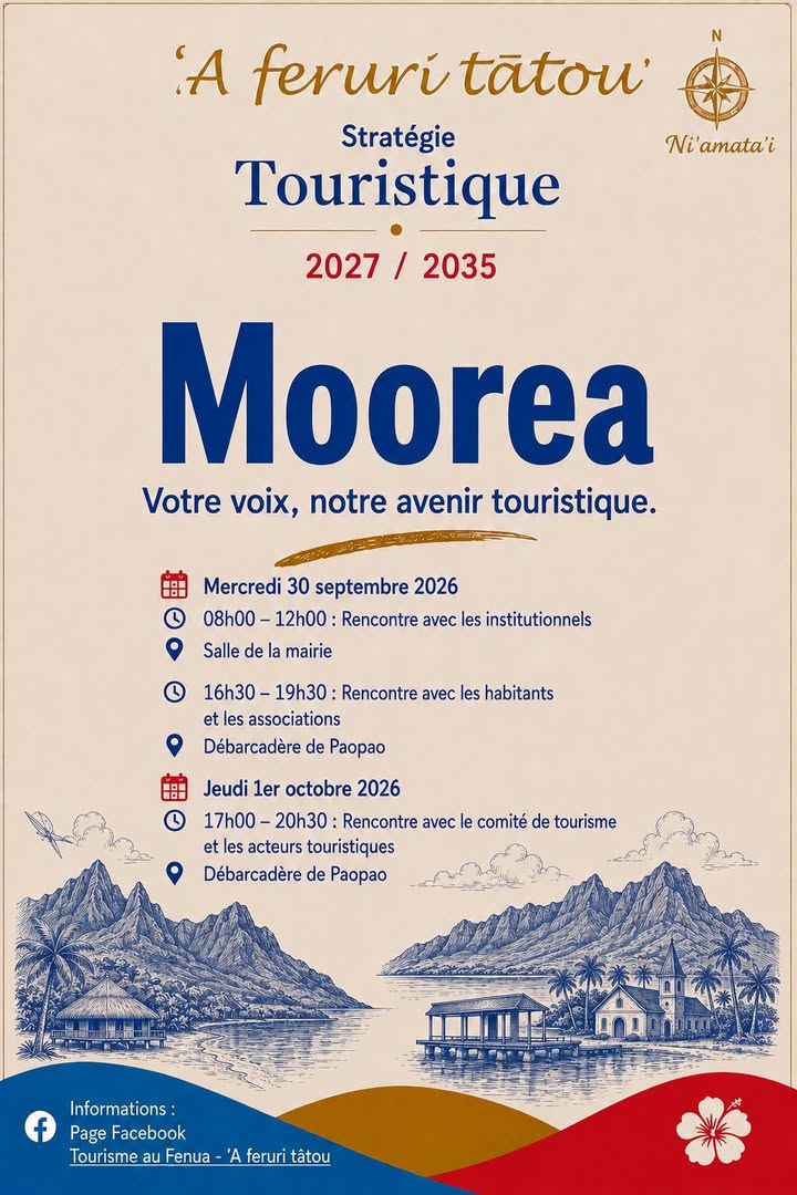 Affiche — 📣 Le Comité du Tourisme de Moorea – Moorea Tourism Office informe