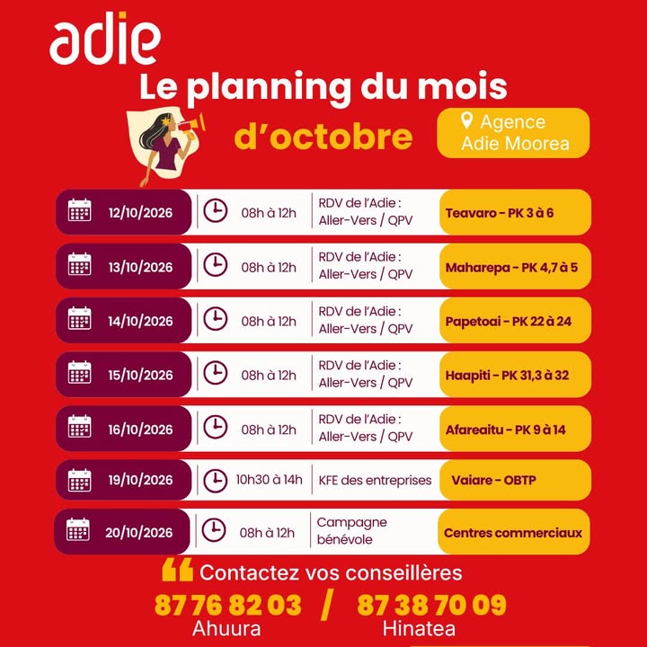 Affiche — 📅 Le planning d’octobre est arrivé !