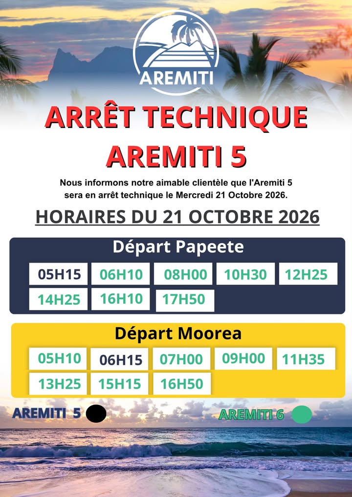 Affiche — 📢 RAPPEL – ARRÊT TECHNIQUE DE L’AREMITI 5