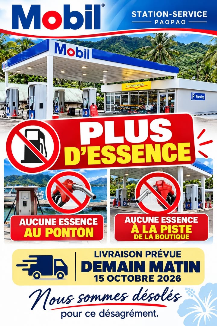 Affiche — INFORMATION À NOTRE AIMABLE CLIENTÈLE ⛽🚨