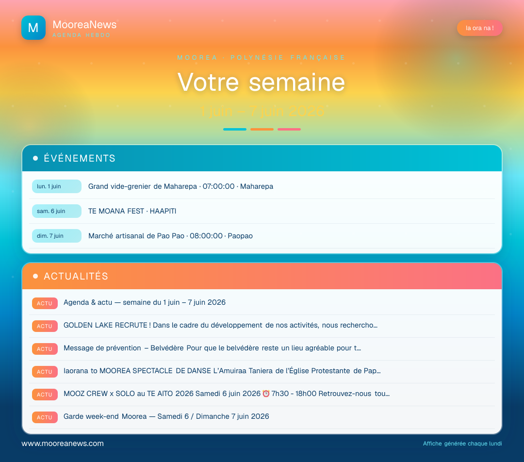 Affiche — Agenda & actu — semaine du 1 juin – 7 juin 2026