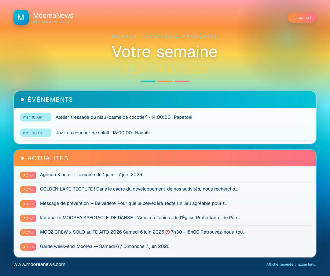 Affiche — Agenda & actu — semaine du 8 juin – 14 juin 2026