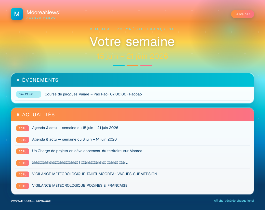 Affiche — Agenda & actu — semaine du 15 juin – 21 juin 2026