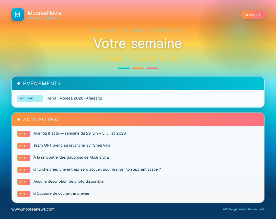 Affiche — Agenda & actu — semaine du 29 juin – 5 juillet 2026