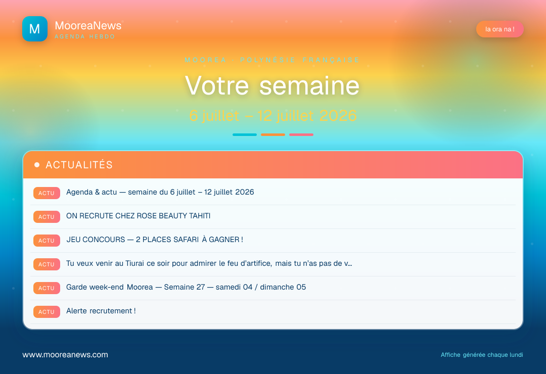 Affiche — Agenda & actu — semaine du 6 juillet – 12 juillet 2026
