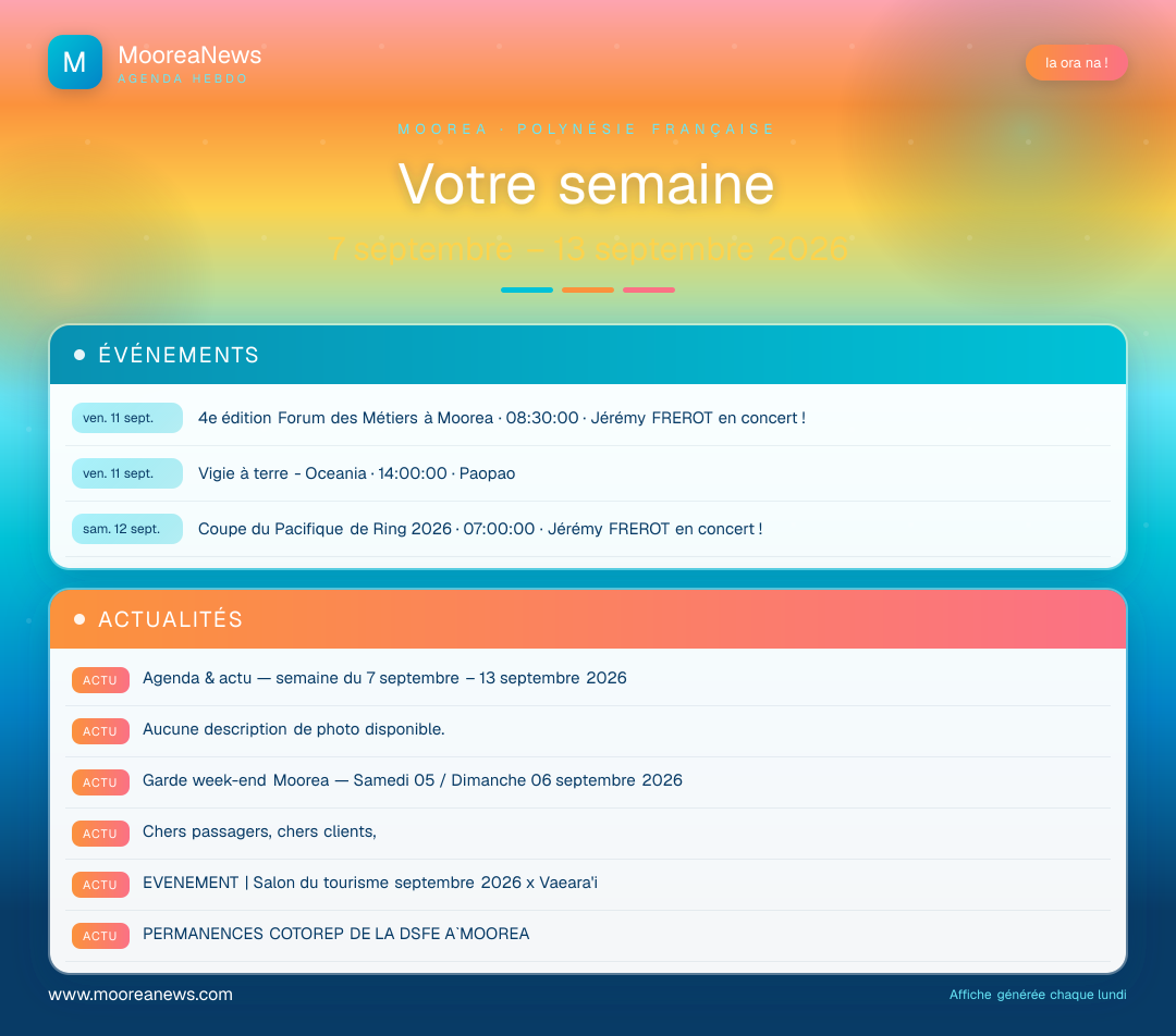 Affiche — Agenda & actu — semaine du 7 septembre – 13 septembre 2026