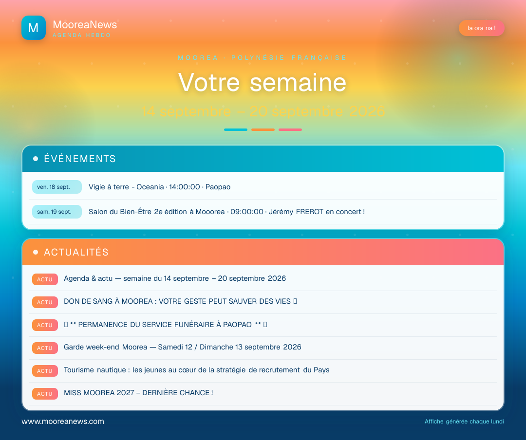 Affiche — Agenda & actu — semaine du 14 septembre – 20 septembre 2026