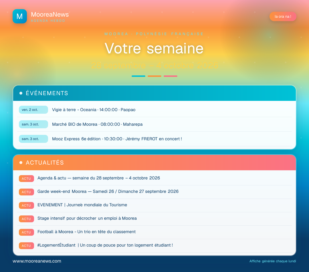 Affiche — Agenda & actu — semaine du 28 septembre – 4 octobre 2026