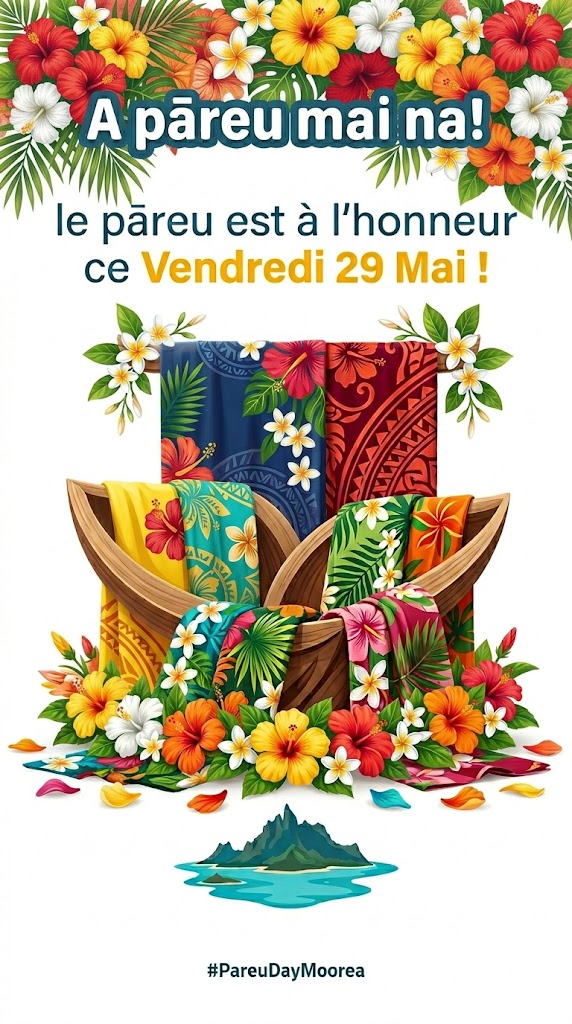 Affiche — 𝐀 𝐩𝐚̄𝐫𝐞𝐮 𝐦𝐚𝐢 𝐧𝐚 ! 🌺 Vendredi 29 Mai, le PAREU est à l'honneur.
