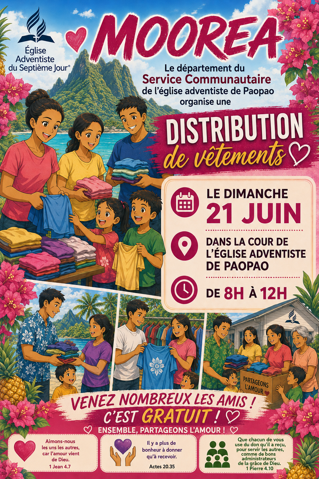Affiche — Distribution de vêtements